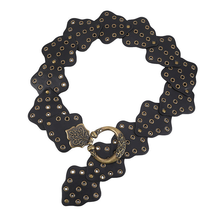 Fashionable and versatile leaf-stitched belt