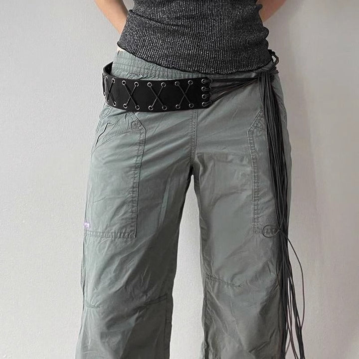American Style Eyelet Strap PU Belt