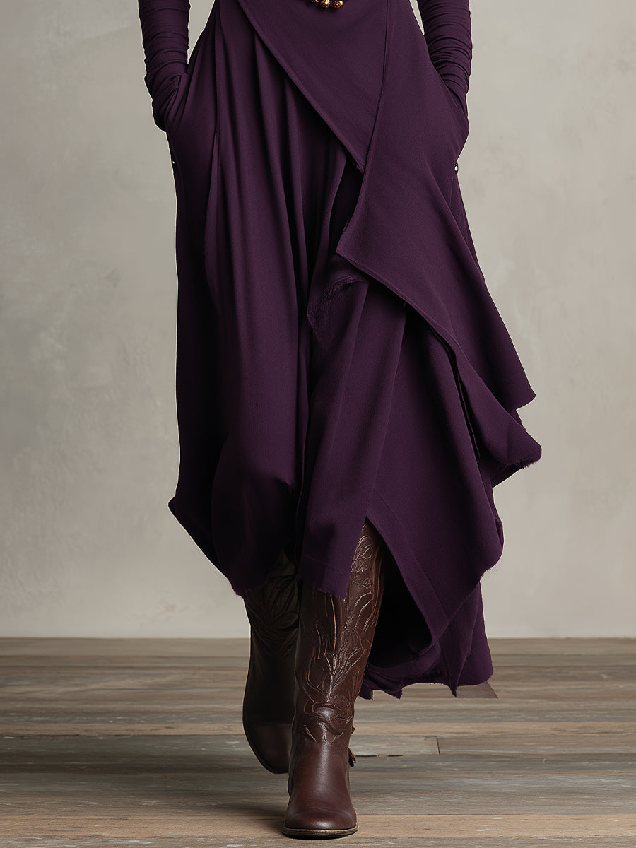 Nancy | Asymmetric Draped Maxi Dress