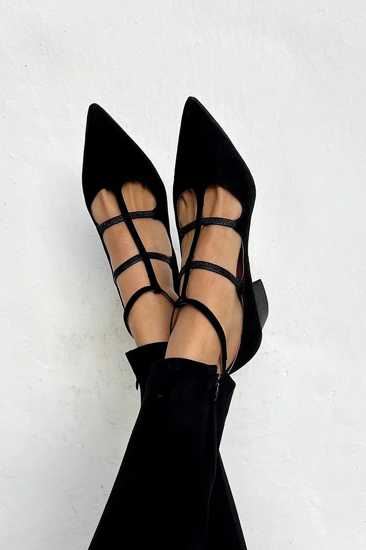 Strappy Pointed Toe Heels
