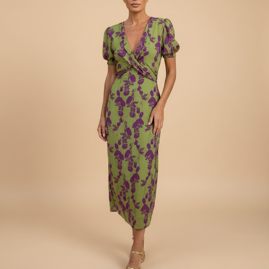 LuxeCurve™ Elegant Mini Wrap Dress – Snatched Waist & Effortless Fit