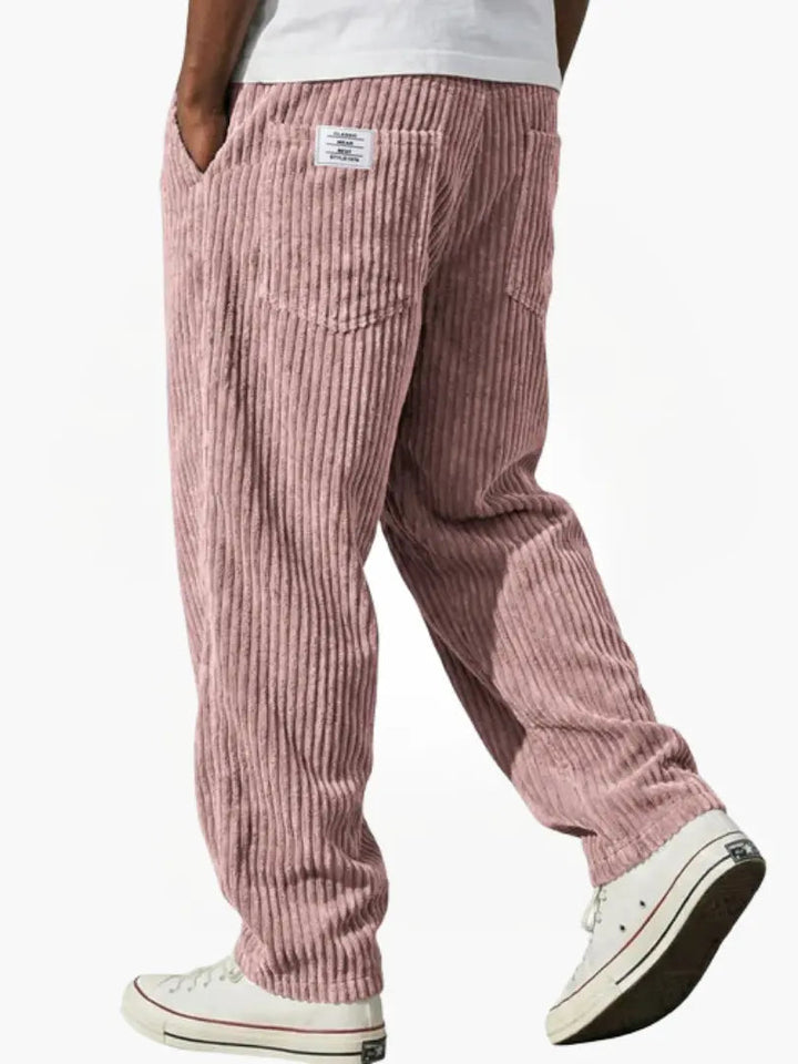 Men's Corduroy Pants with Elastic Waistband