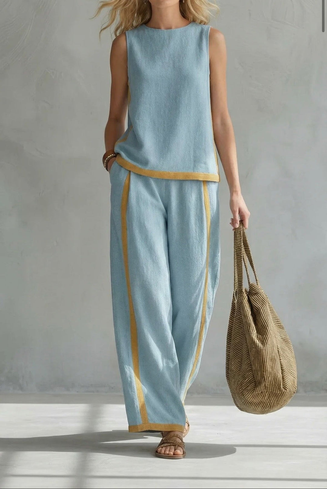 Leila™ Luxe Linen Two-Piece Set – Breathable Fit & Effortless Elegance