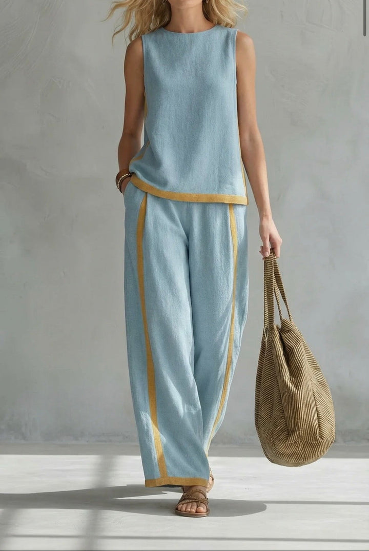 Leila™ Luxe Linen Two-Piece Set – Breathable Fit & Effortless Elegance