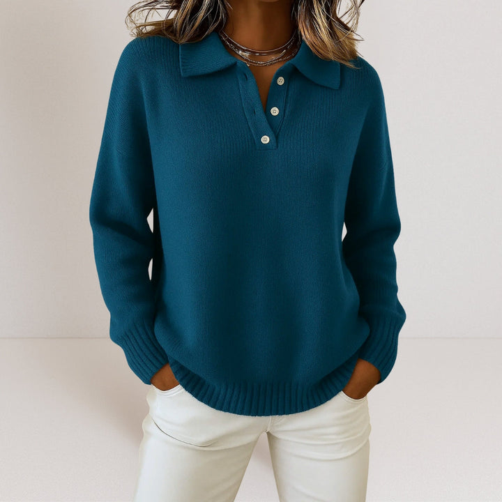 CozyContour™ Soft Knit Collar Sweater – Flattering Fit & Effortless Style