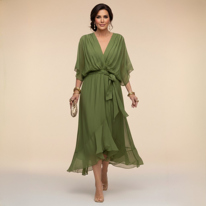 Sandra Chiffon V-Neck Dress