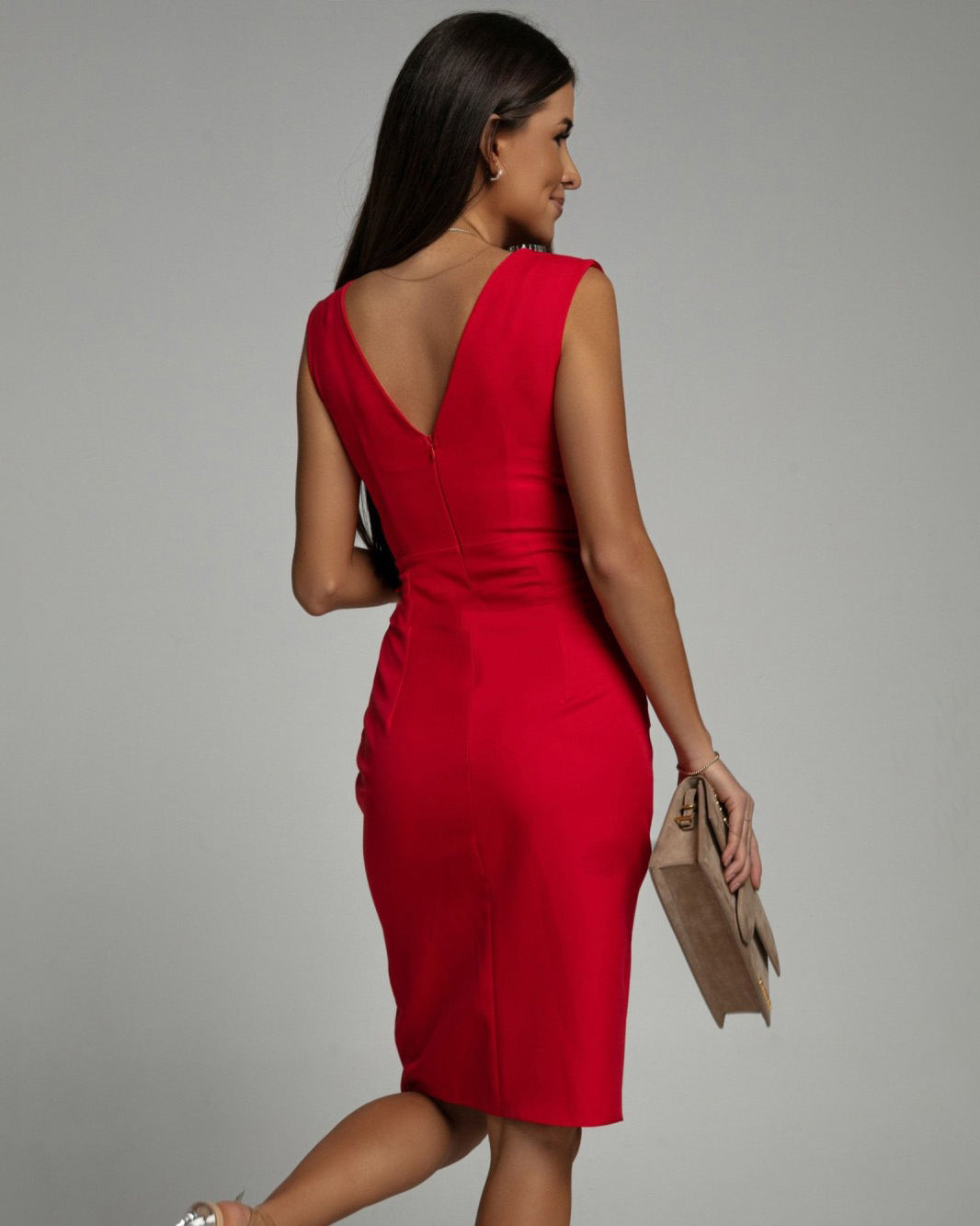 Adrienne™ Elegant Split Maxi Dress – Sculpted Waist & Effortless Flow