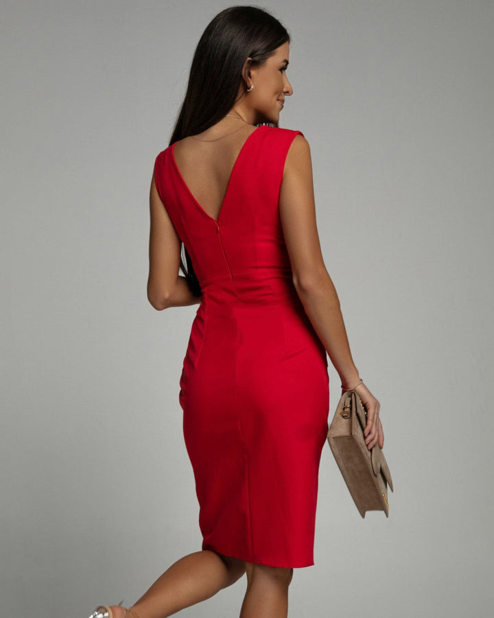 Adrienne™ Elegant Split Maxi Dress – Sculpted Waist & Effortless Flow