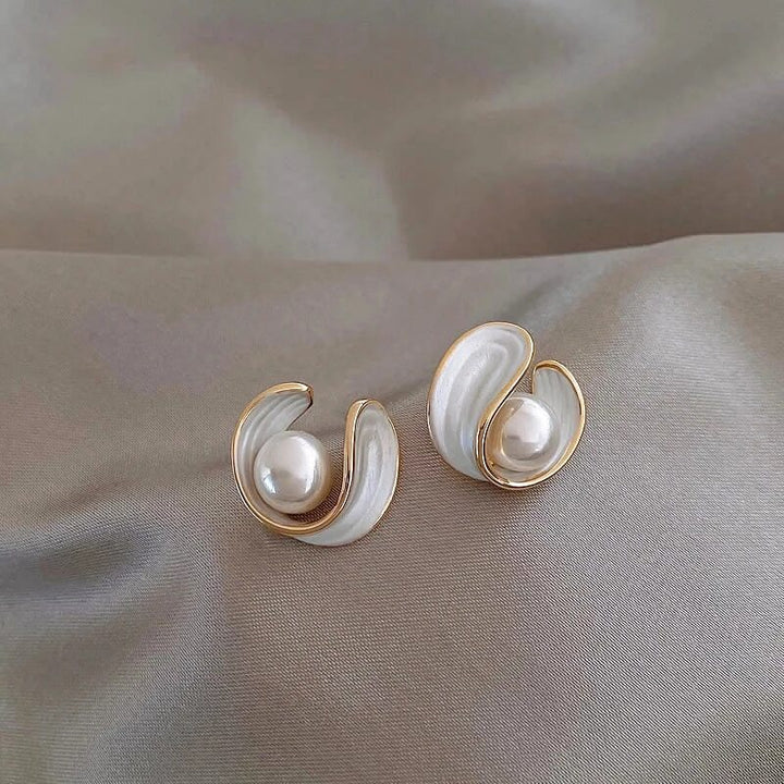 Antoinette Luxe Bílé Opálové Náušnice