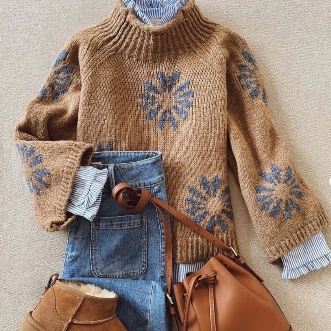 Luna -  Neck Long Sleeve Sweater