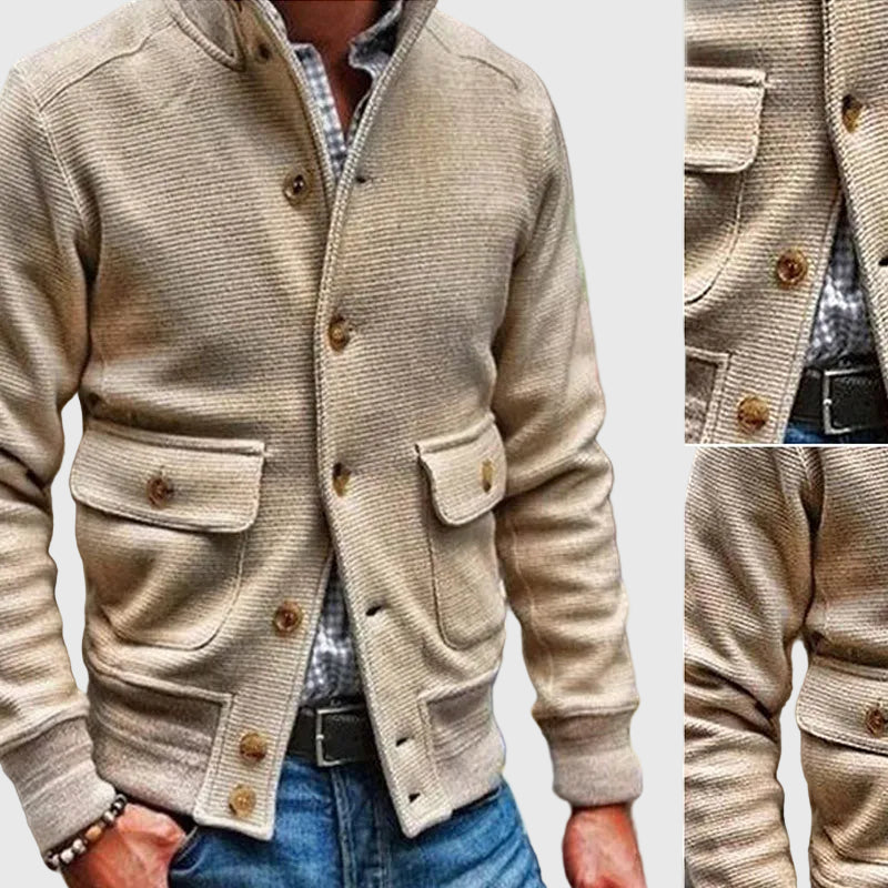 Diego | Solid High Collar Jacket