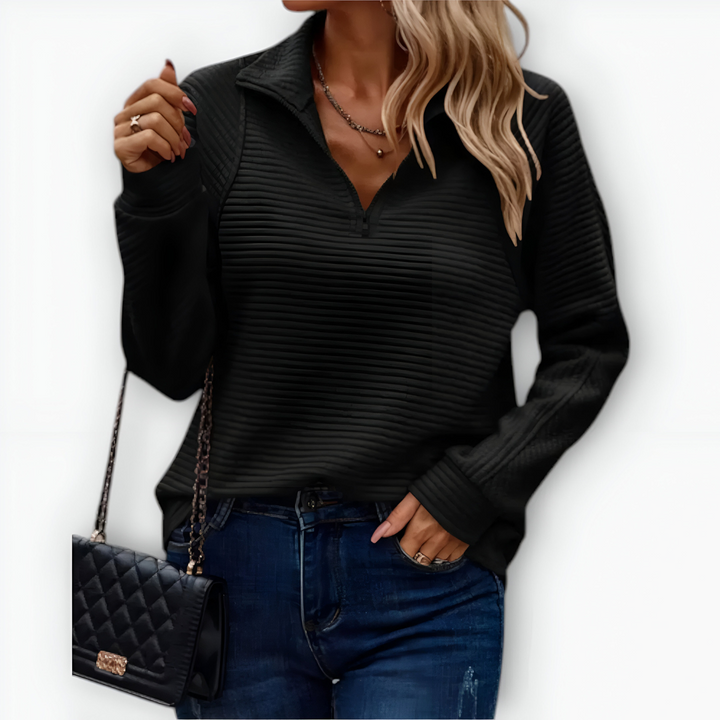 Nina - Elegantní tričko s polo zipem
