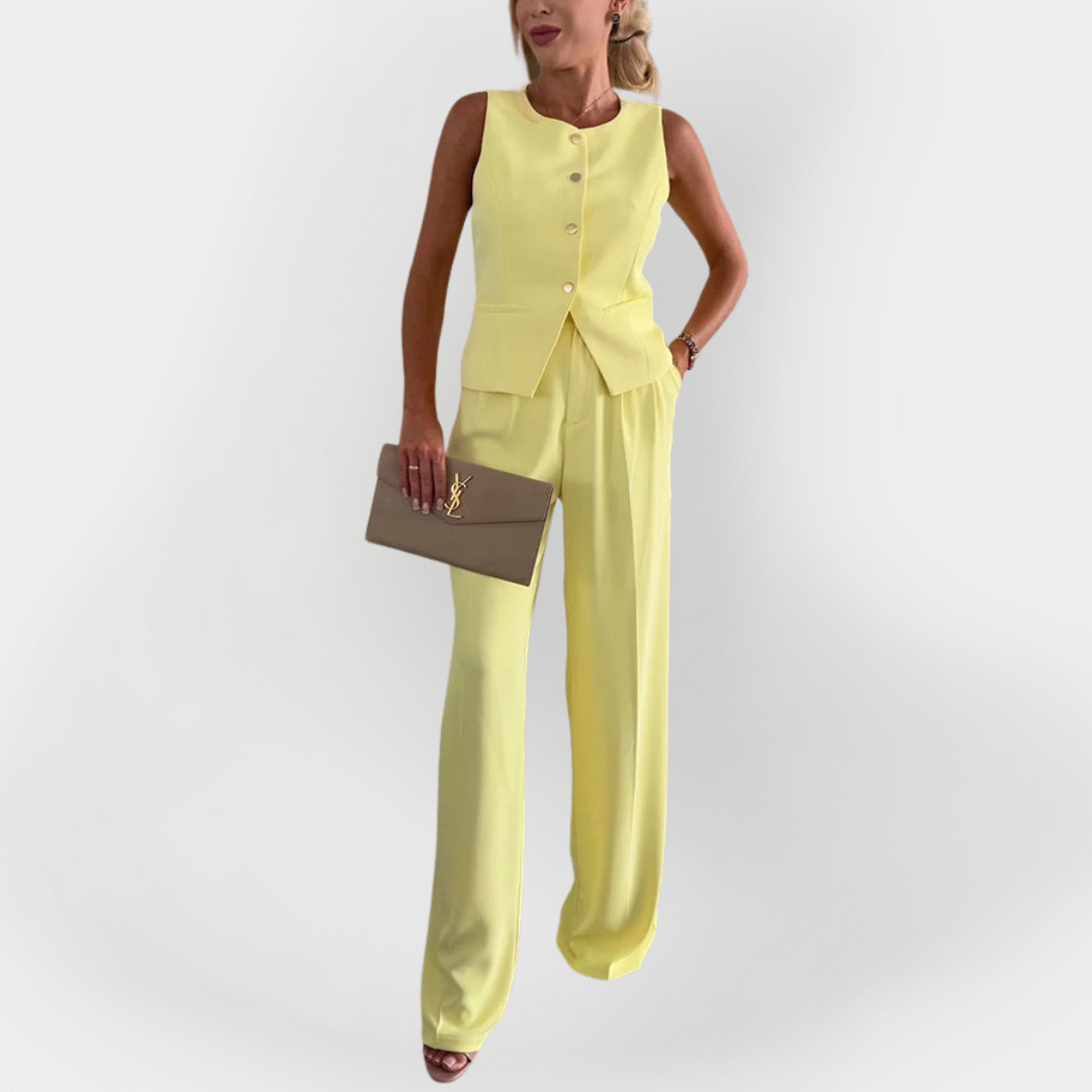 Elegantní Set Kalhot s Topem bez Rukávů