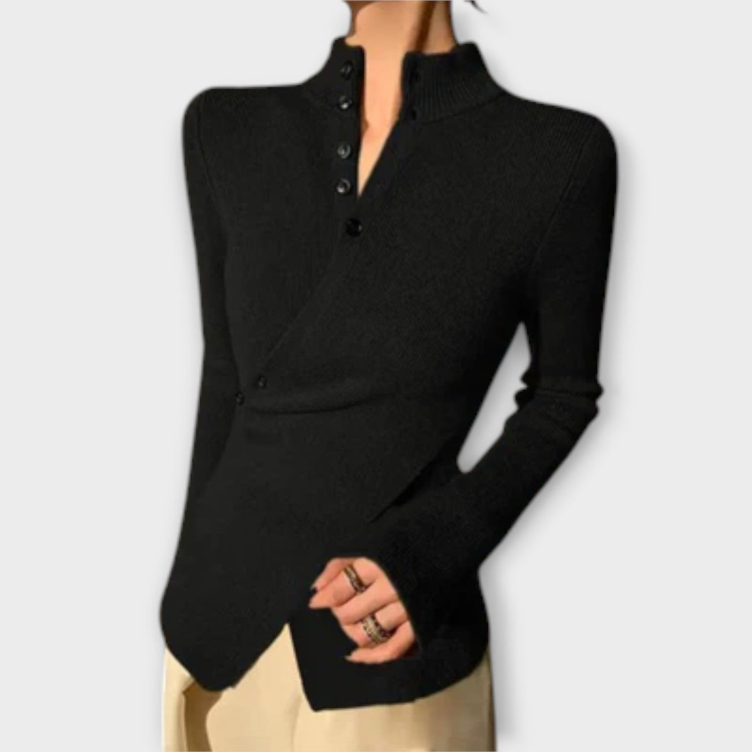 Michiko – Elegantní pletená tričko slim fit střihu