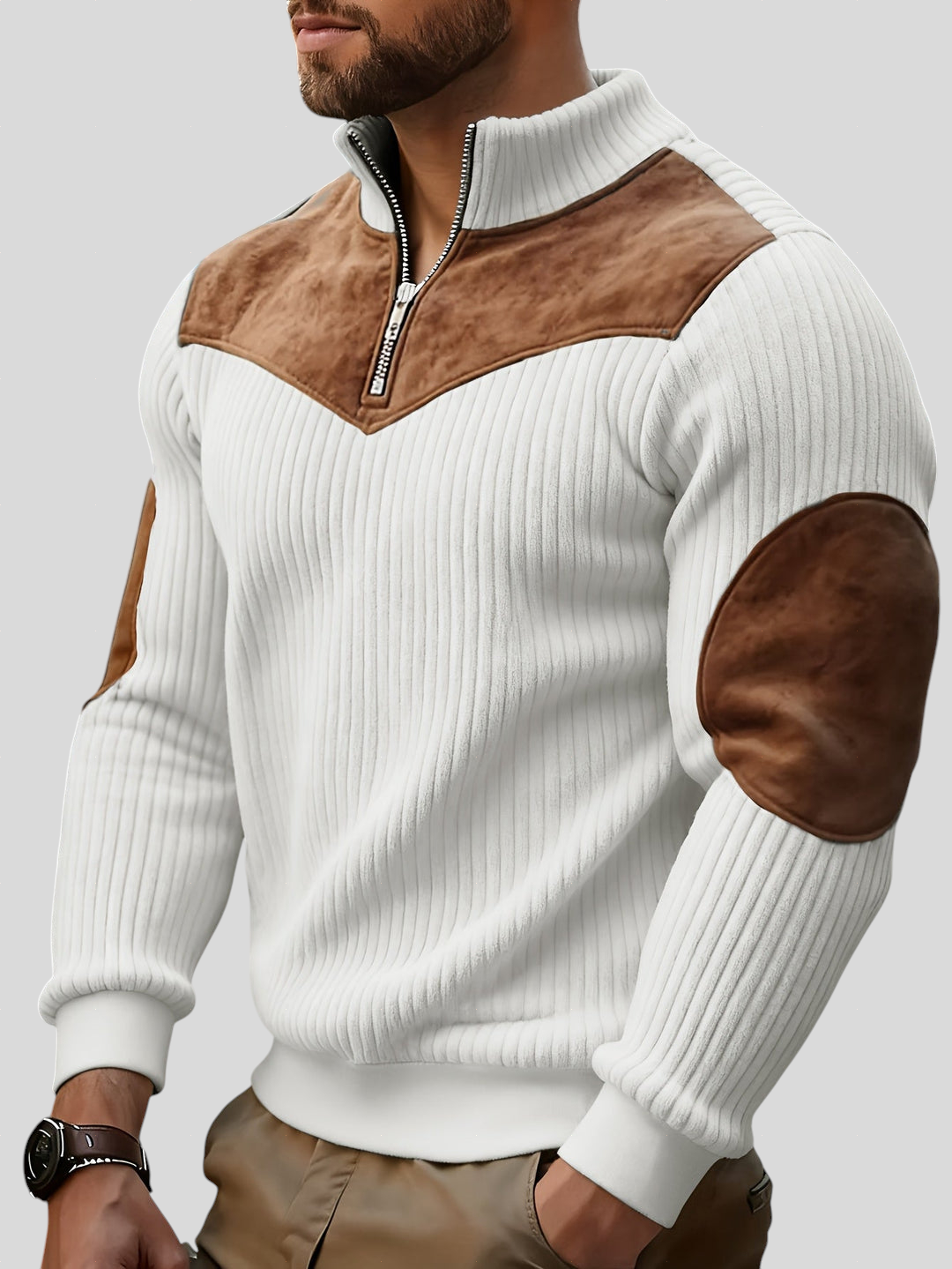 Kortez – Ležérní Pletený Pulovr s Polovičním Zipem