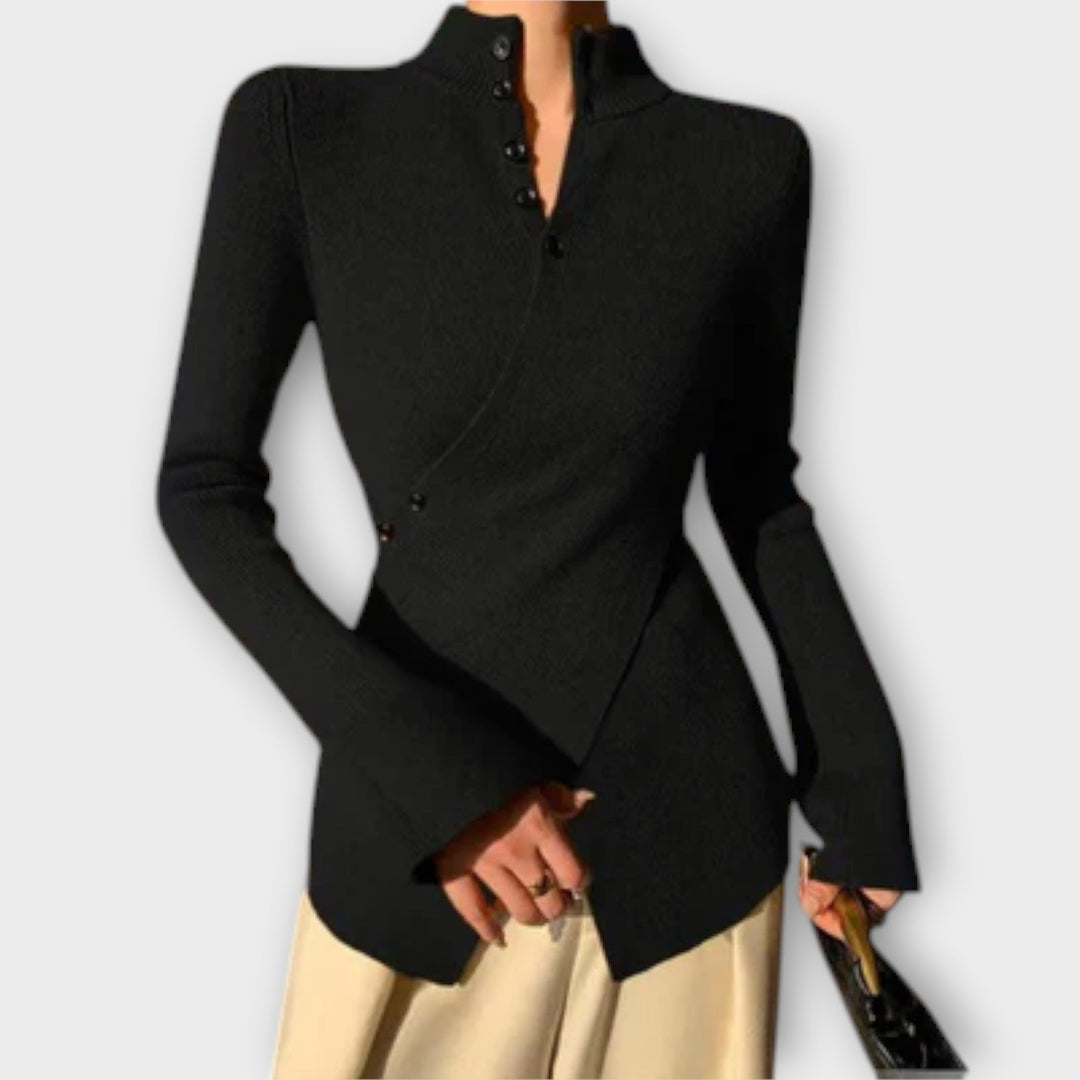 Michiko – Elegantní pletená tričko slim fit střihu