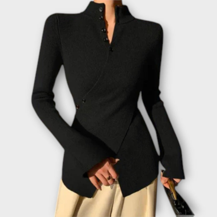 Michiko – Elegantní pletená tričko slim fit střihu