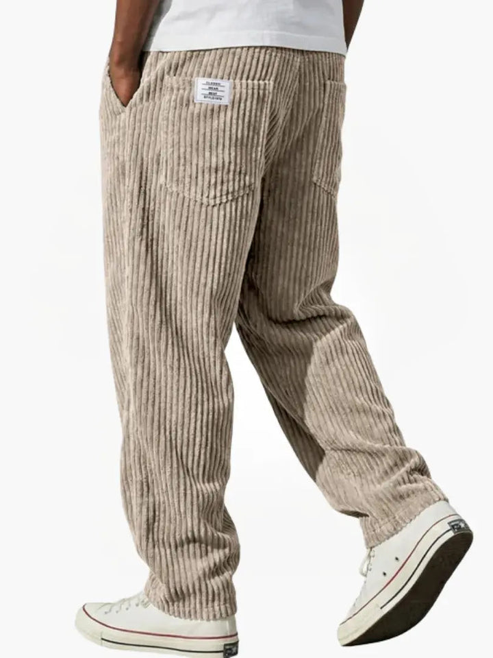 Men's Corduroy Pants with Elastic Waistband