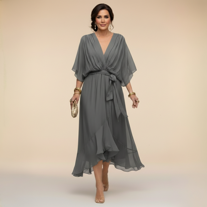 Sandra Chiffon V-Neck Dress
