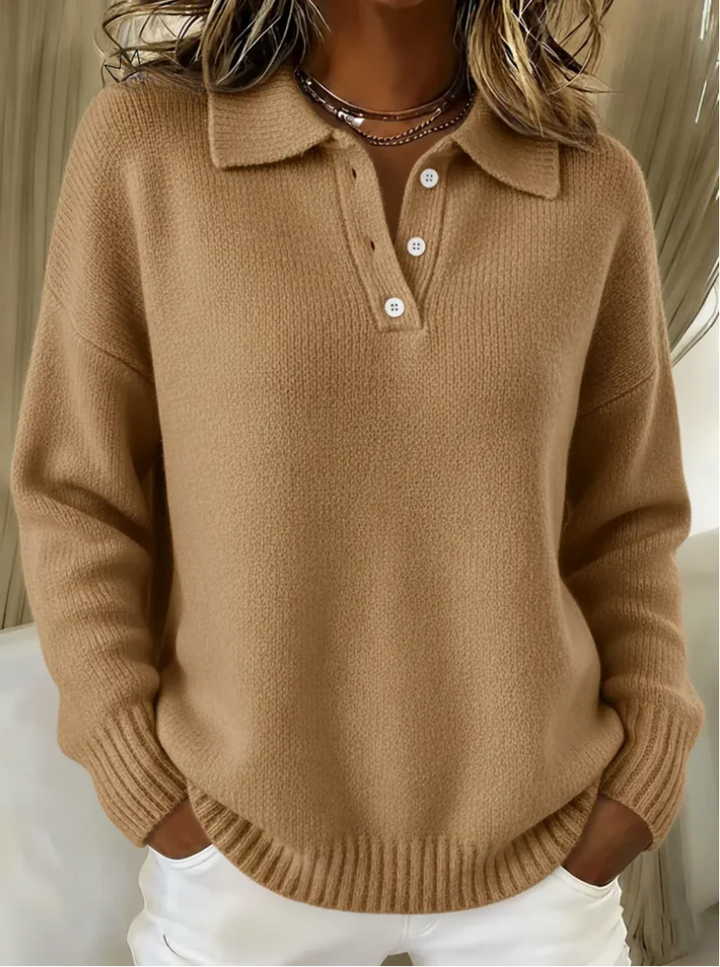Brooklyn | Soft Knit Polo Sweater