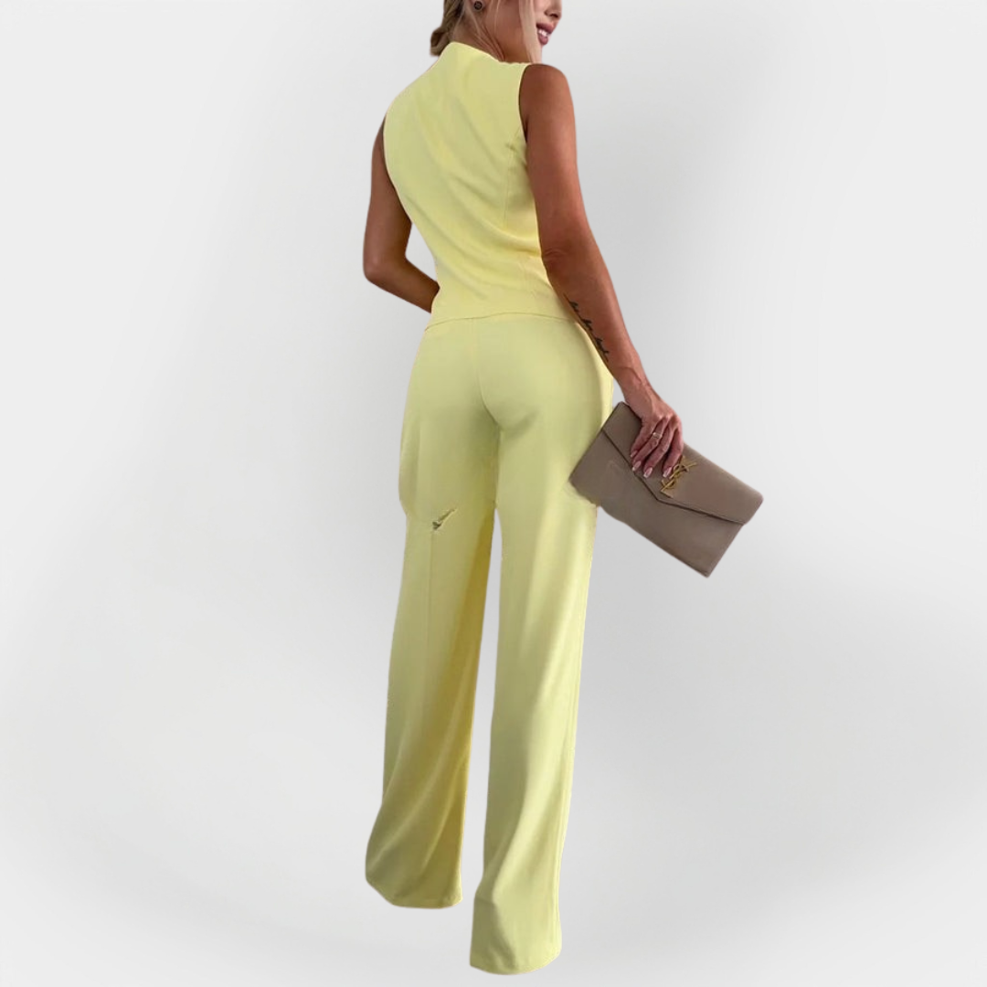 Elegantní Set Kalhot s Topem bez Rukávů