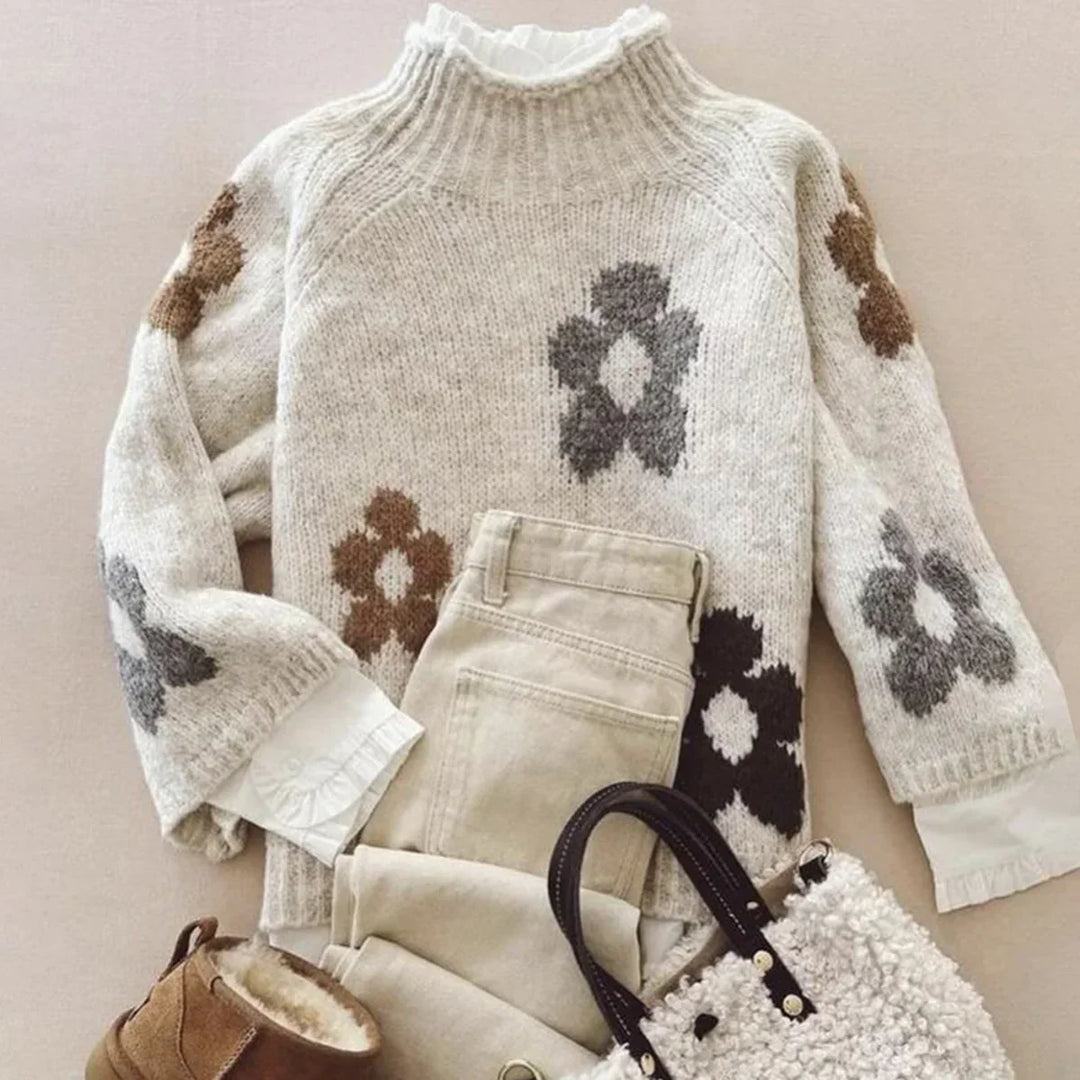 Luna -  Neck Long Sleeve Sweater