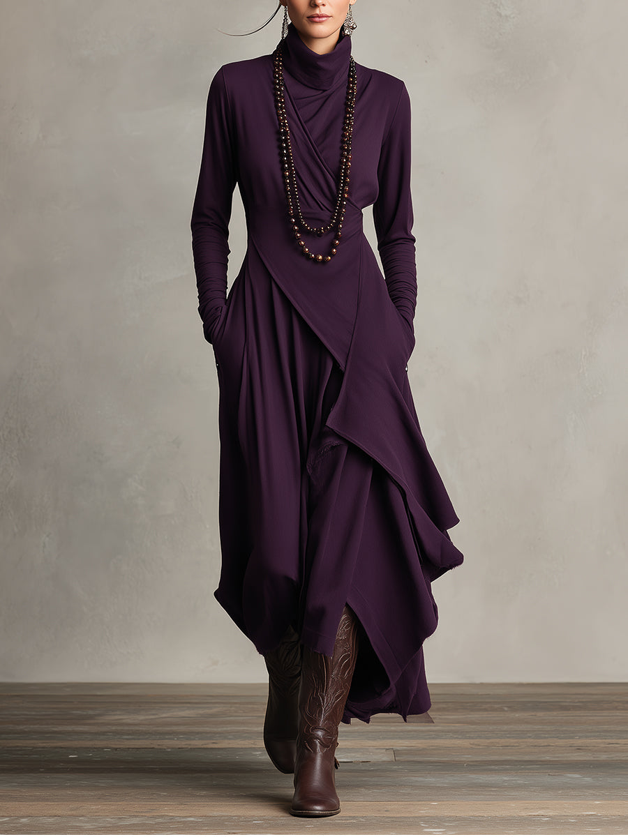 Nancy | Asymmetric Draped Maxi Dress