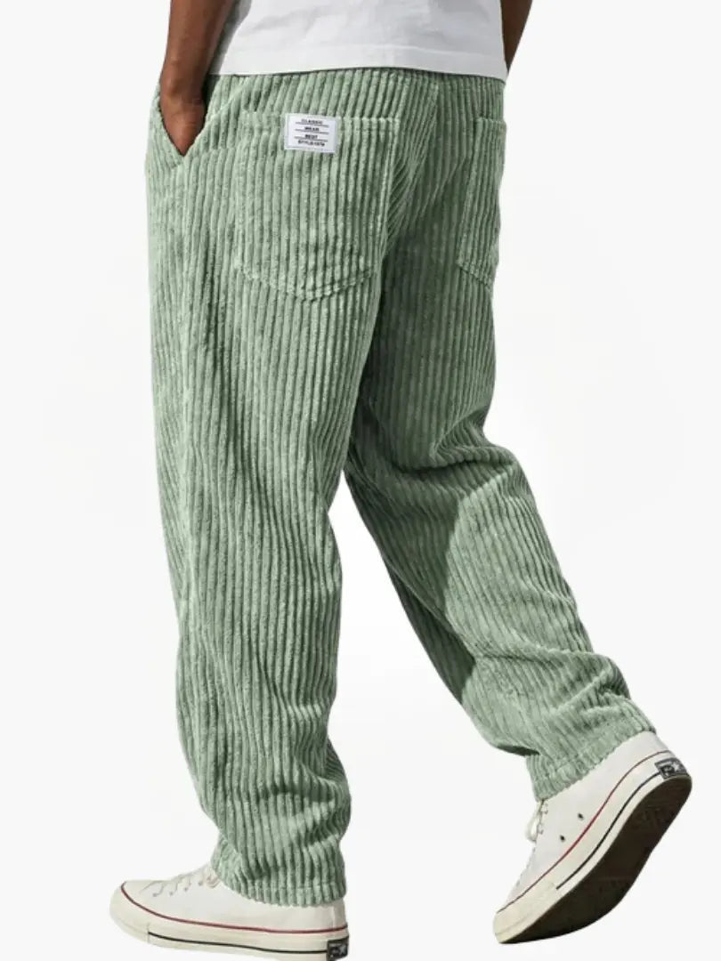 Men's Corduroy Pants with Elastic Waistband
