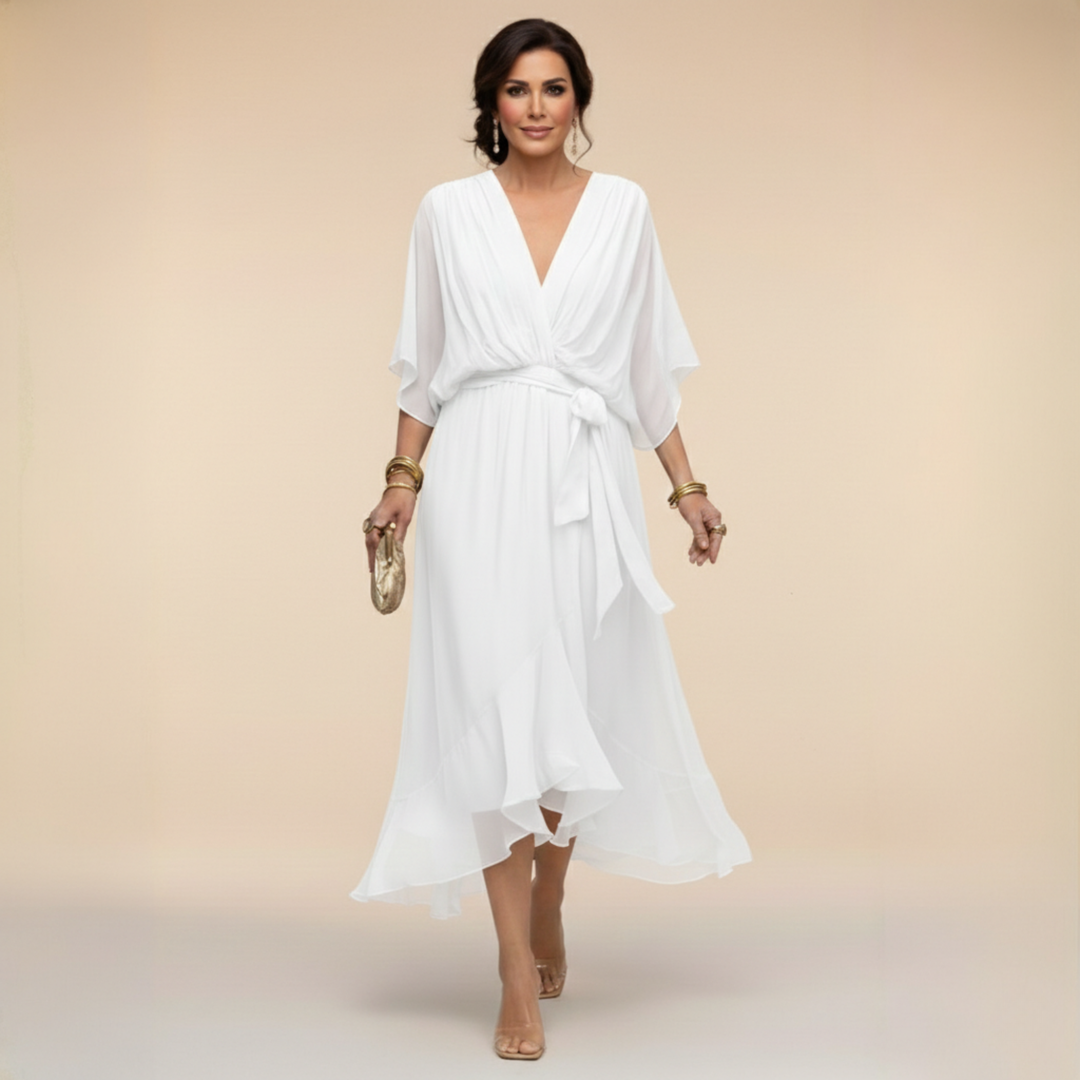 Sandra Chiffon V-Neck Dress
