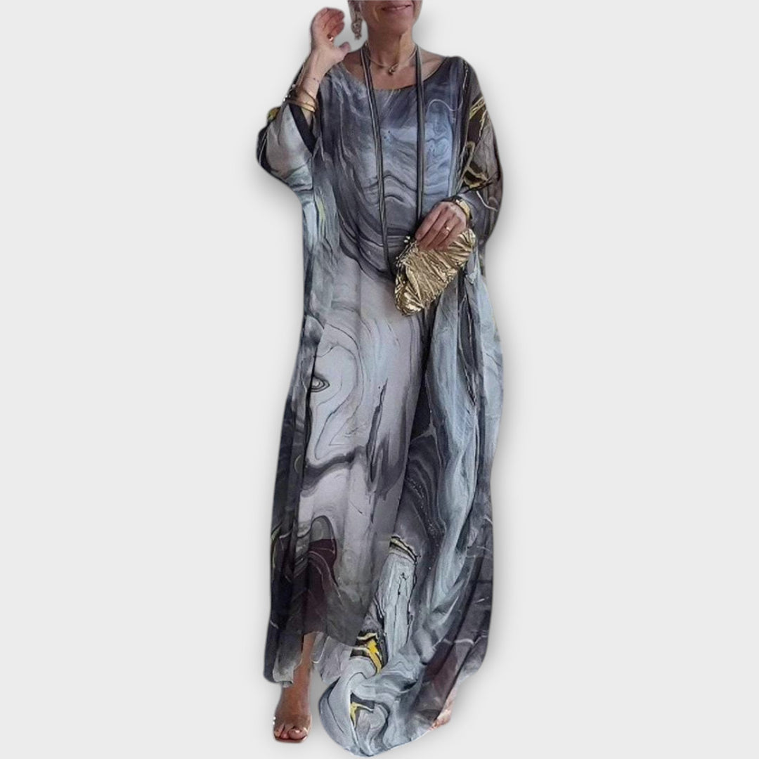 Maxi kaftan s průhlednou texturou