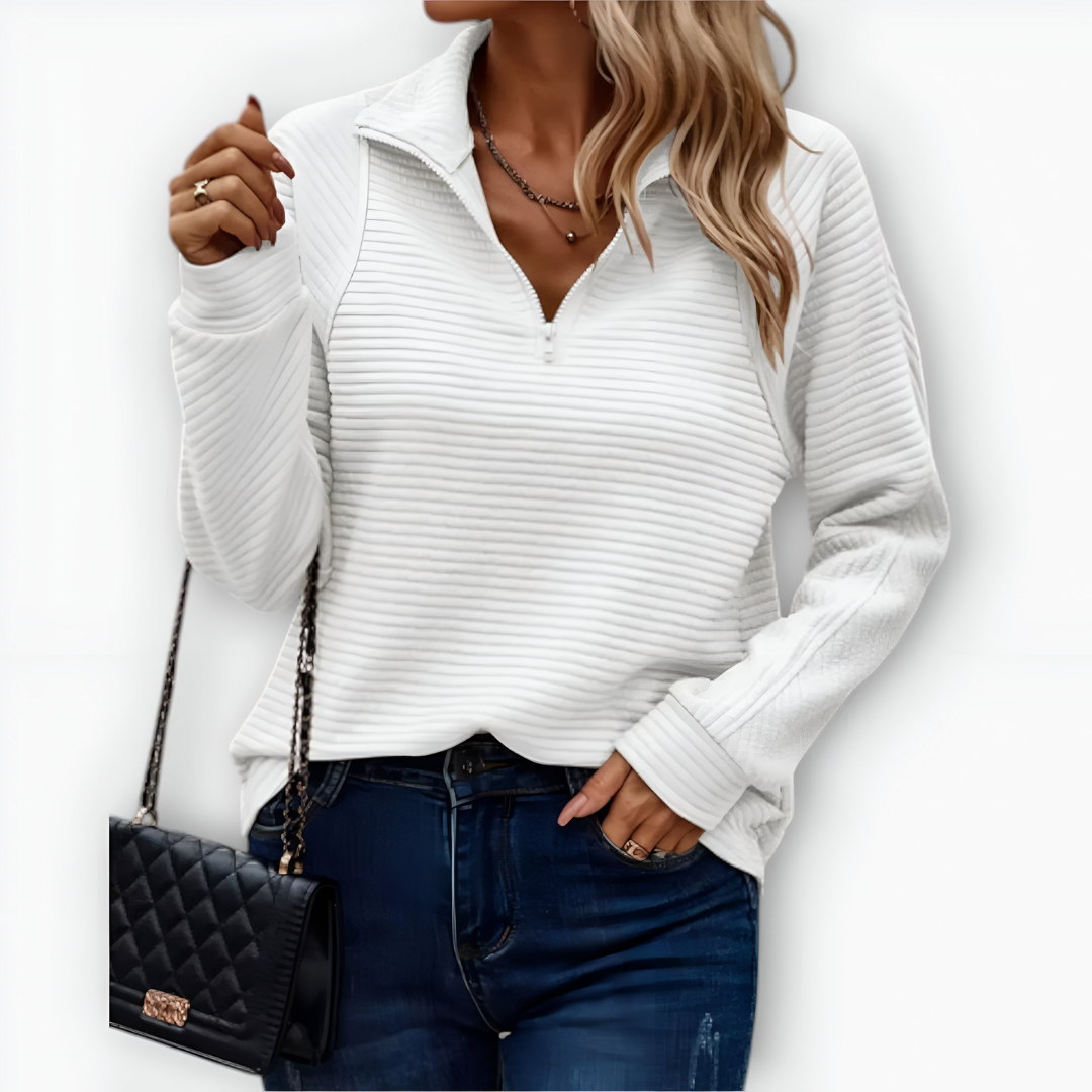 Nina - Elegantní tričko s polo zipem