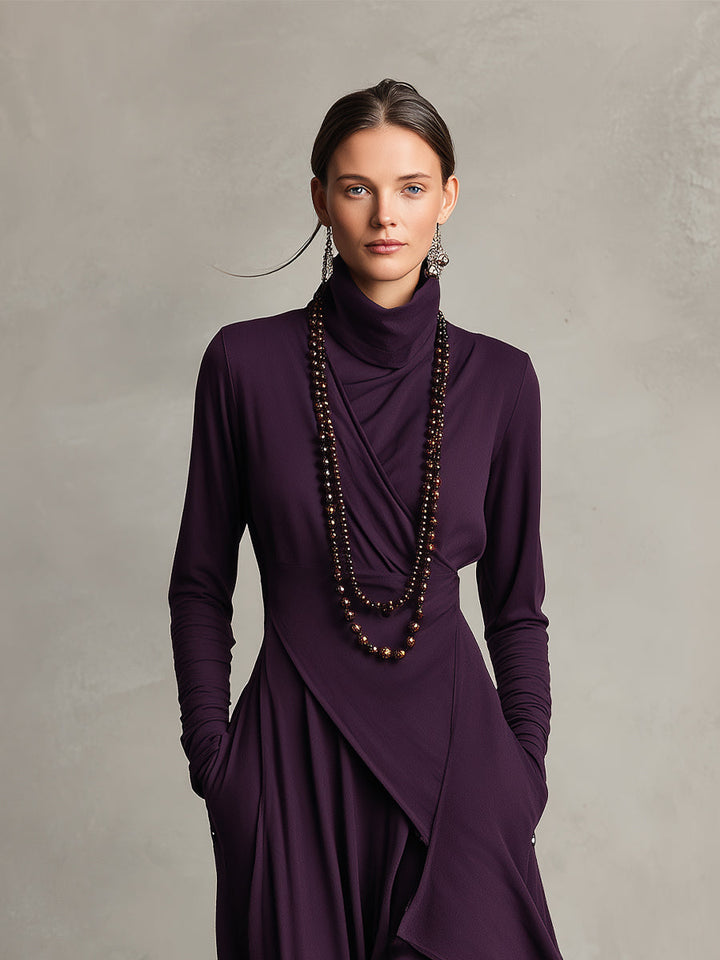 Nancy | Asymmetric Draped Maxi Dress