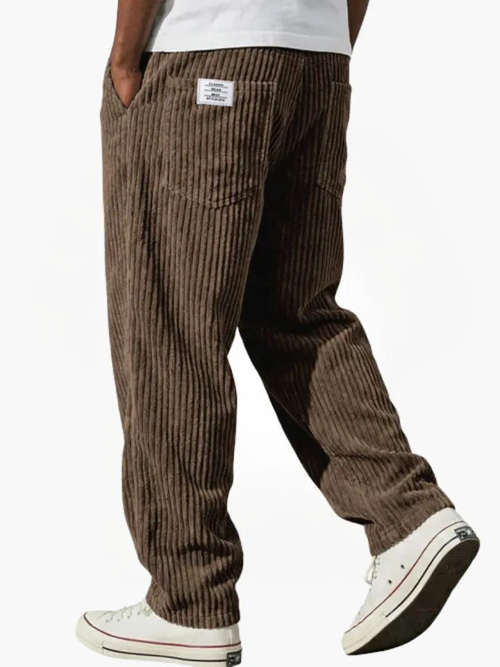 Men's Corduroy Pants with Elastic Waistband