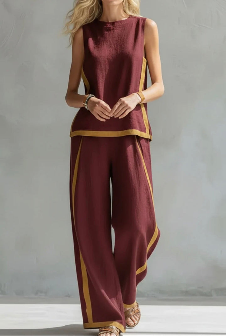 Leila™ Luxe Linen Two-Piece Set – Breathable Fit & Effortless Elegance