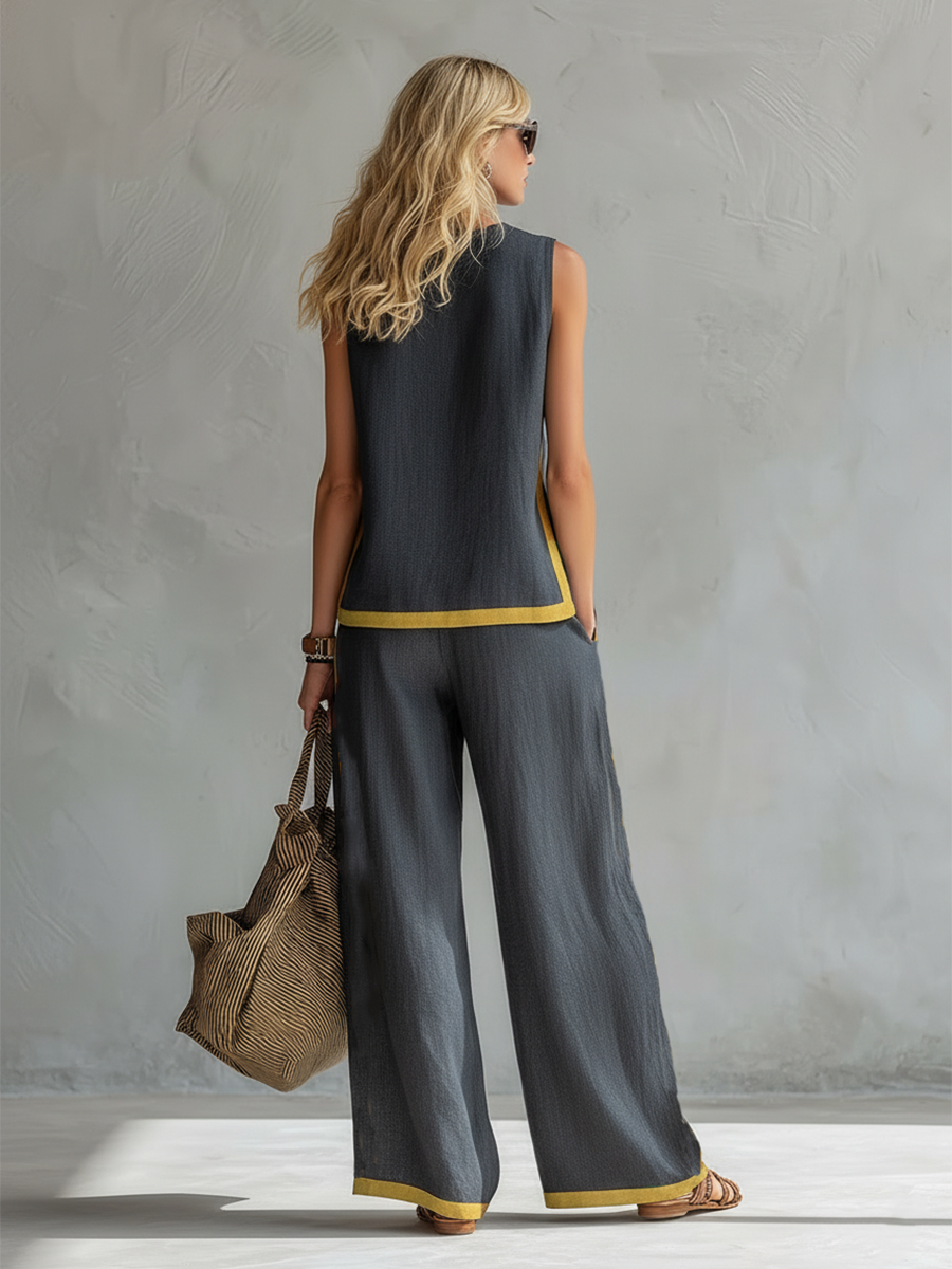 Leila™ Luxe Linen Two-Piece Set – Breathable Fit & Effortless Elegance