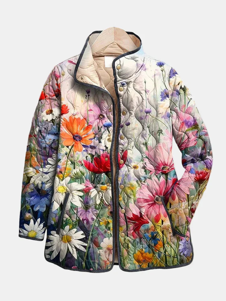 Judy Whimsical Floral Quilted Jacket