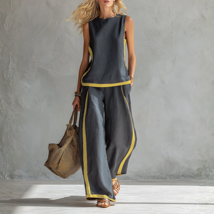 Leila™ Luxe Linen Two-Piece Set – Breathable Fit & Effortless Elegance