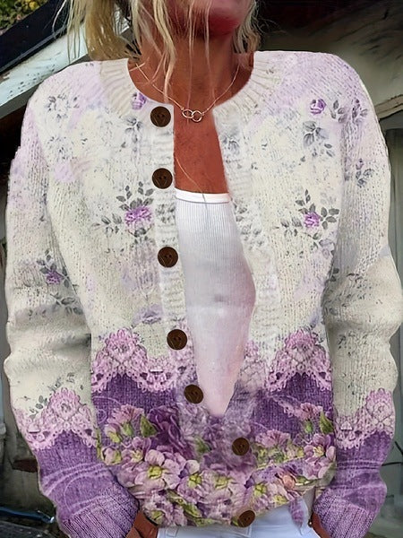 Ashley| Vintage Floral Cardigan Sweater