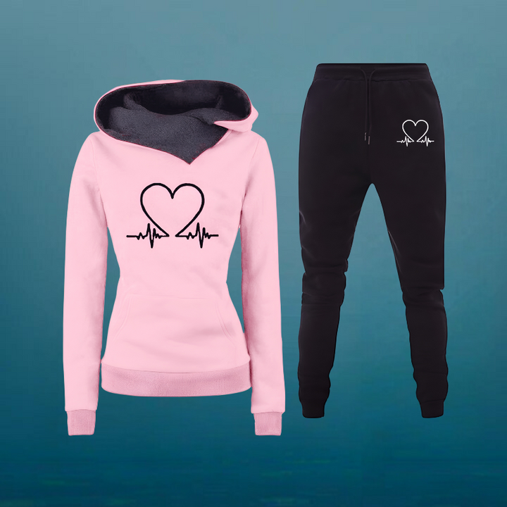 Heart Printed Tracksuit 2 Piece Set