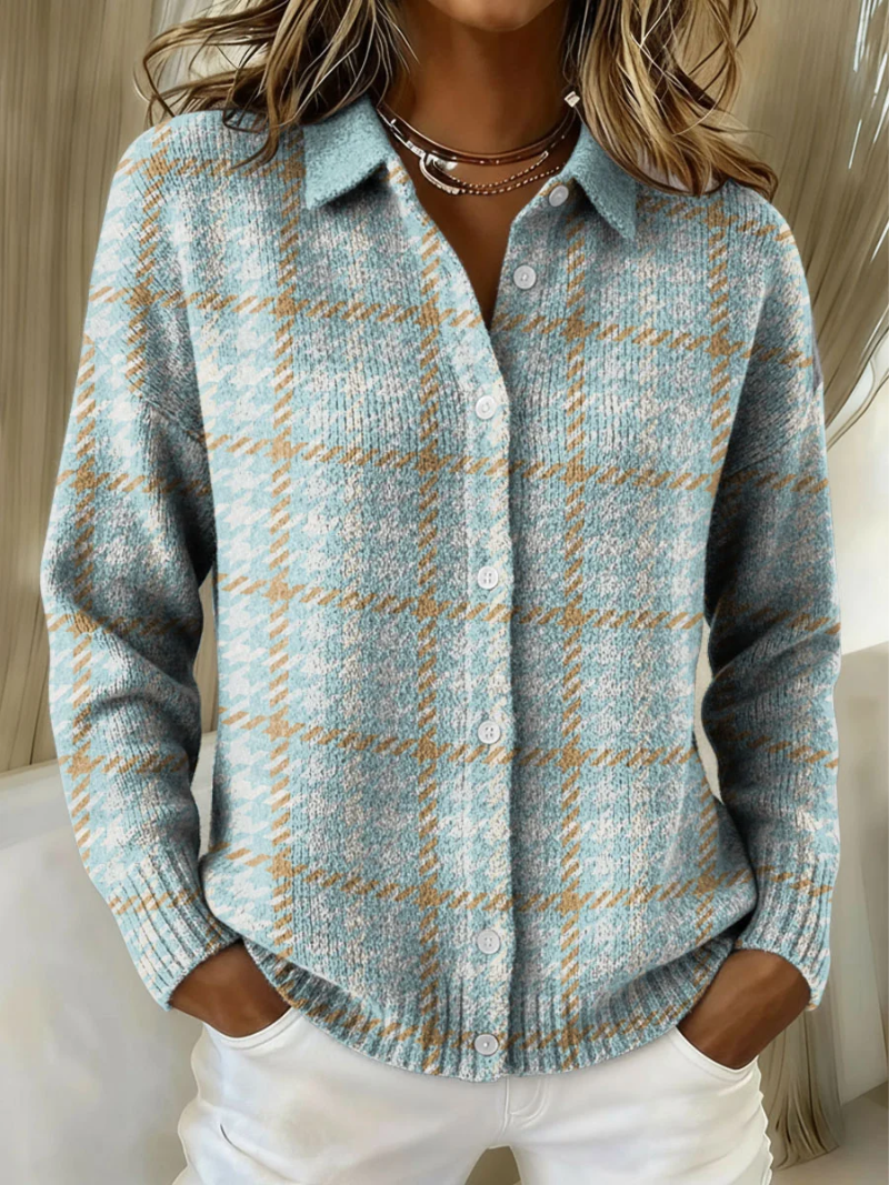 Waverlyxena | Sky Plaid Button Sweater