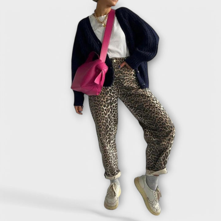 Rozalija - Vintage džíny s leopardím vzorem
