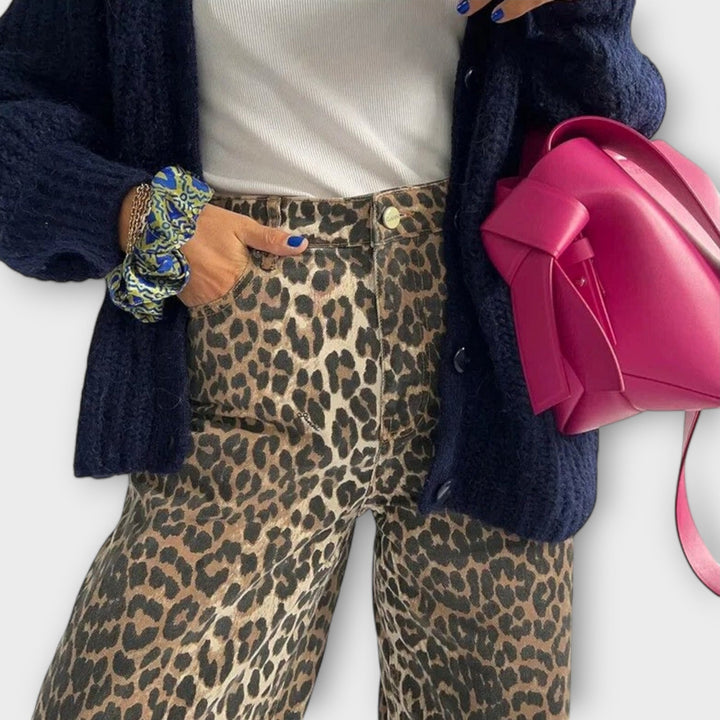 Rozalija - Vintage džíny s leopardím vzorem