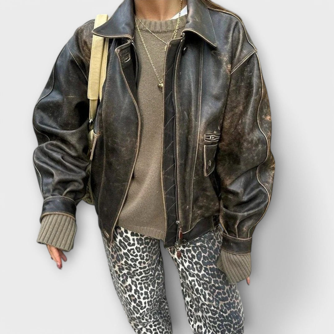Rozalija - Vintage džíny s leopardím vzorem