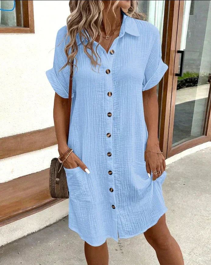 Lara - Stylish Polo Hiding Tummy Dress