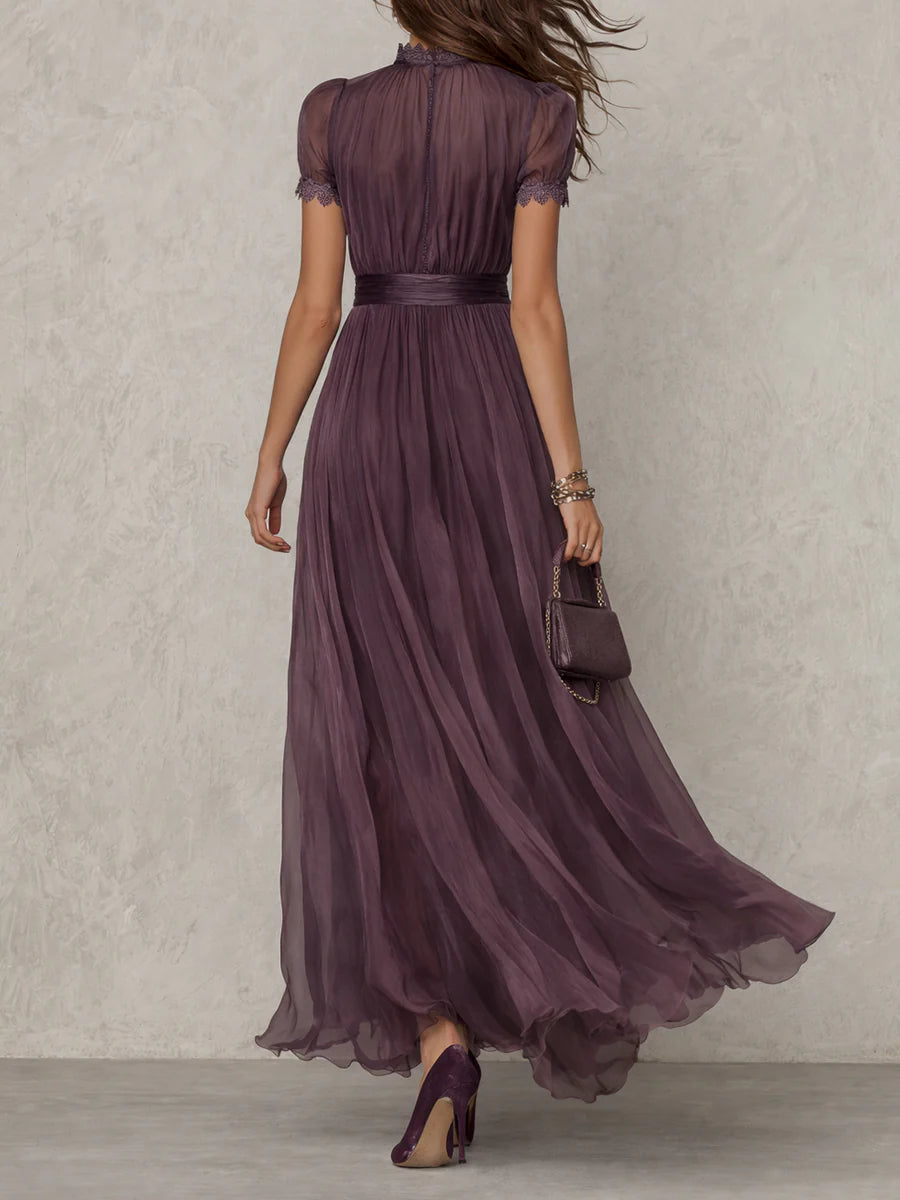 Veloura™ Elegant Chiffon Maxi Dress – Flattering Waist & Flowing Fit