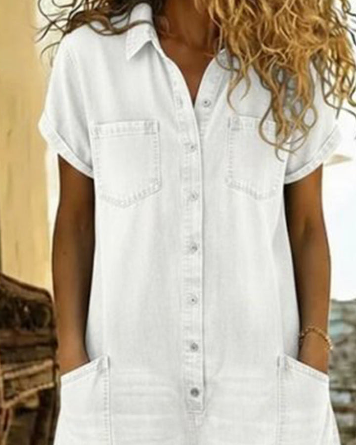 Clara | Short Sleeve Playsuit Dress