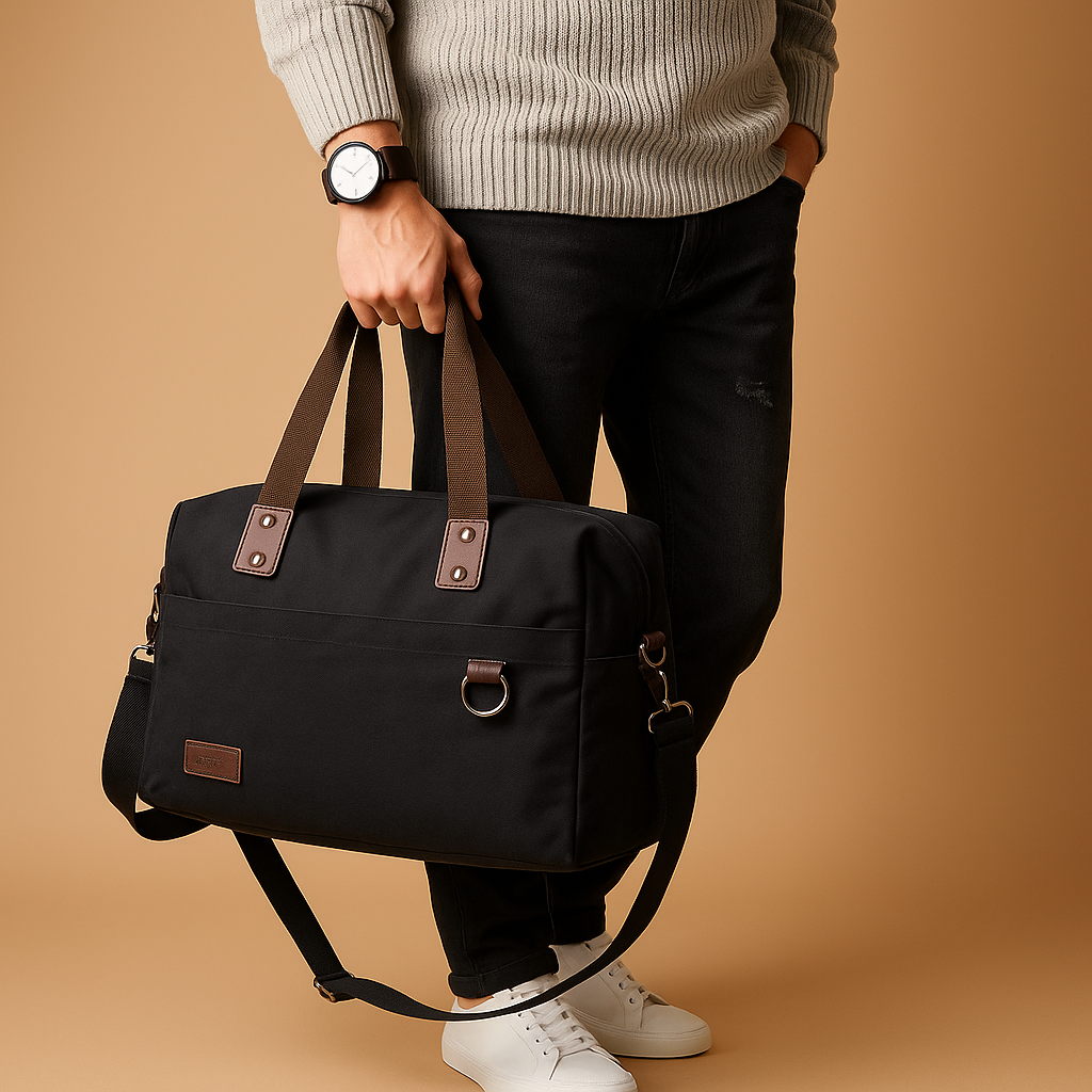 Canvas commuter shoulder bag | Nathan