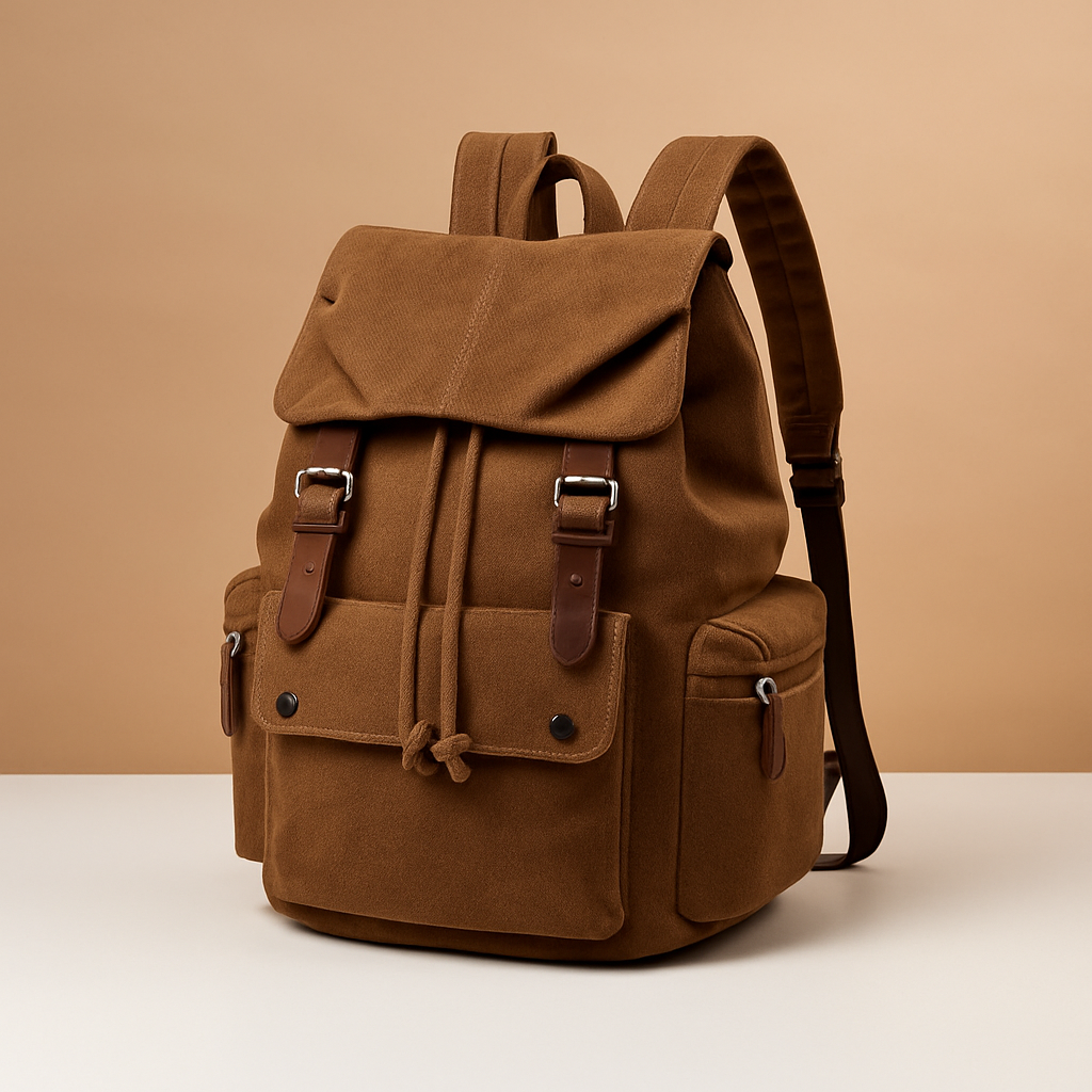 Canvas travel backpack with laptop sleeve for men | Lucas