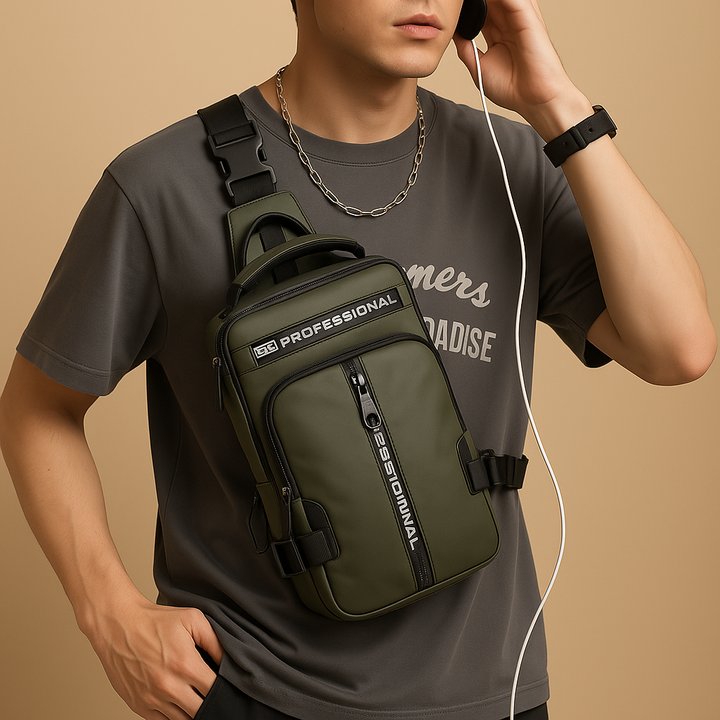 Casual anti-theft crossbody bag with hidden zippers | Damon