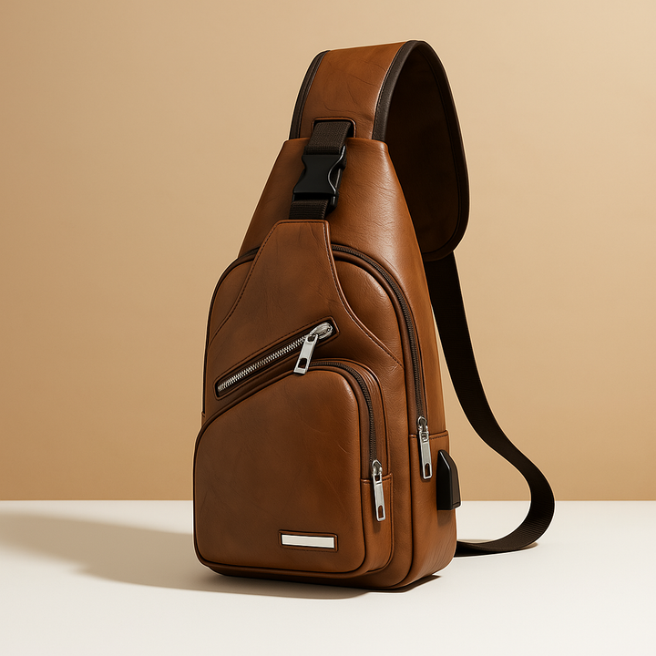 Classy leather anti-theft crossbody bag for men | Declan